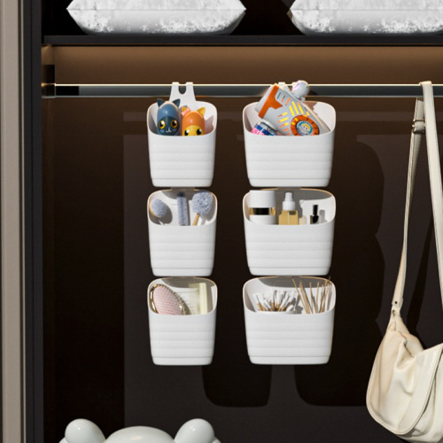 Kitchen small hanging basket bathroom rack can be hung bathroom wall hanging plastic hanging ginger garlic onion storage basket artifact