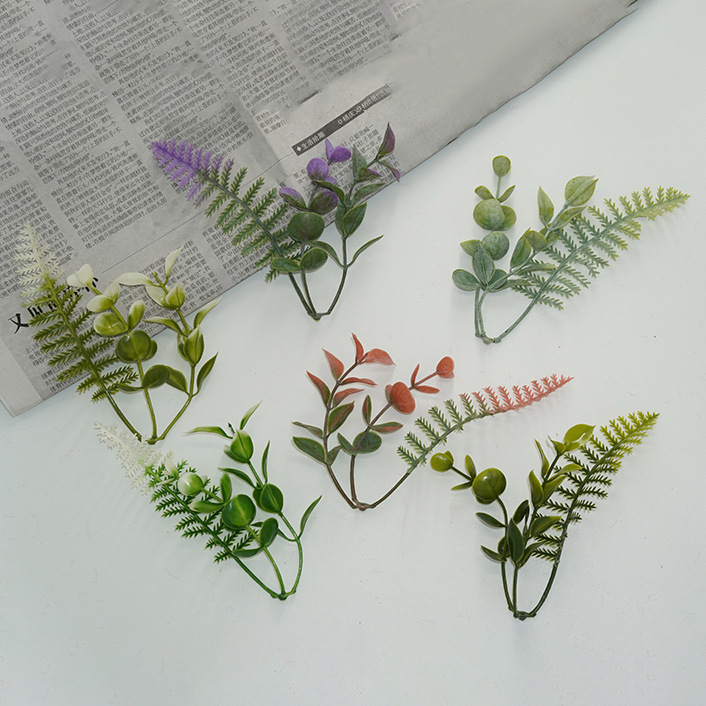 仿真花束配草 鲜花配饰花装装饰材料波斯草 鱼缸水草塑料仿真草