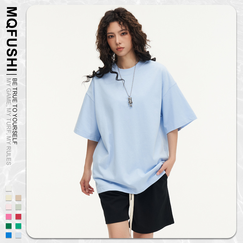 하늘 Blue-350g 무거운 티셔츠