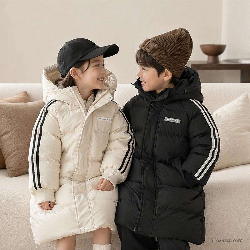 Children's down Jacket Mid-Length Kidsren's Clothing Boys' Outwears Cotton-Padded Jackets Girls' Baby Cotton-Padded Jackets Warm and Thickeneded
