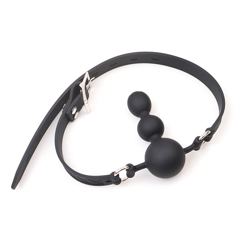 Silicone Ball Gag with Drainage Design, Adjustable Bondage Mouth Gag for SM Play — detail image 10