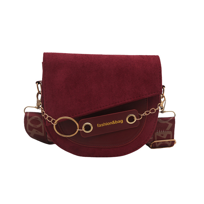 Bolsa de semicírculo nuevo color sólido mochila de hombro temperamento ancho silla de hombro bolso de moda 2025 diseño de moda esmaltado bolso de hombro