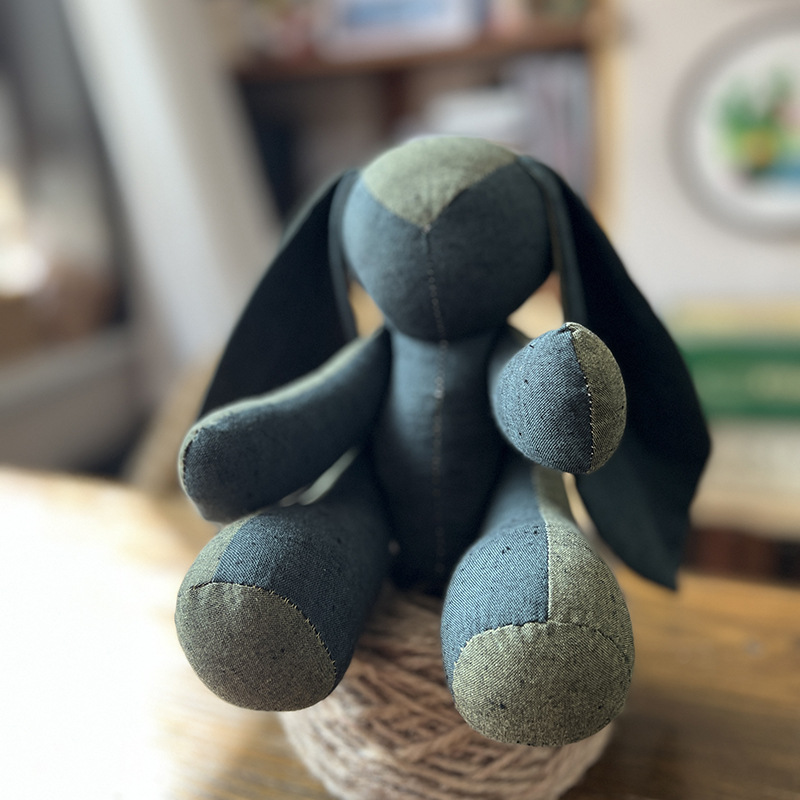 Patchwork creativo conejo muñeca Lu bordado hecho a mano material de bricolaje Paquete de regalo de los niños decoración del hogar grandes orejas de conejo