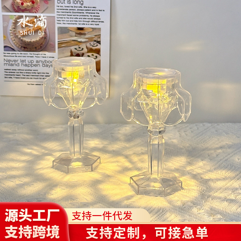 Flower Bud Crystal Small Table Lamp, Creative Led Night Light, Bedroom Bedside Lamp, Atmosphere Lamp, Gift for Best Friend's Birthday, for Women