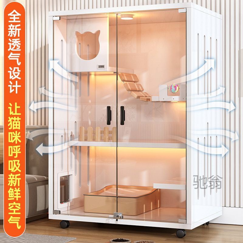 麓f貓別墅實木超大空間豪華貓籠子貓舍貓屋家用室內貓咪房子貓窩