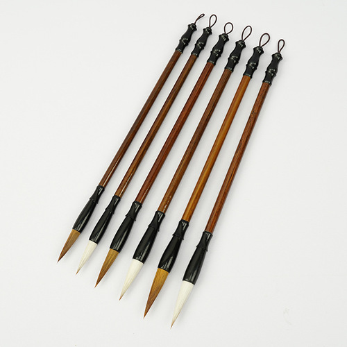 Wolf hair and hair calligraphy and painting brushes large, medium and small regular script set for students beginners calligraphy training class practice pen wholesale