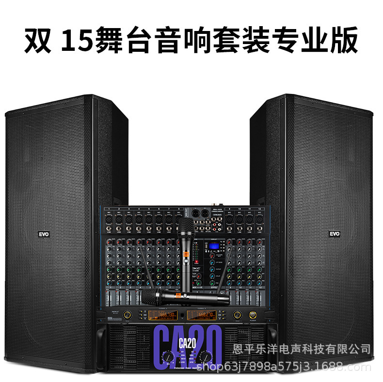 Stage Audio Set Performance Dual 15inch Outdoor Wedding Bar Conference Speaker Equipment Professional Stage Audio