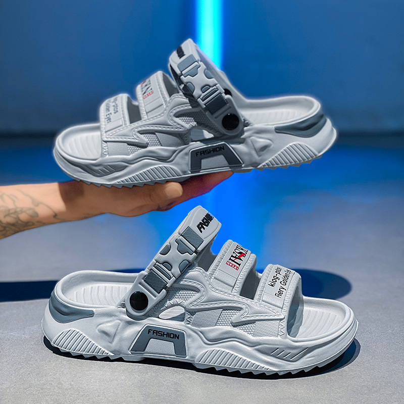 top Quality Men's Thick-Soled Slippers For Summer Wear, Trendy And Odor-Resistant, New Style One-Strap Outdoor Non-Slip Sports Beach_voghion.com