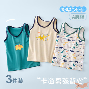 Boys' Vest Children's Pure Cotton Class a Cotton Baby Camisole Sleeveless T-Shirt Baby Summer Outerwear Developmental Stage Big Kids Top