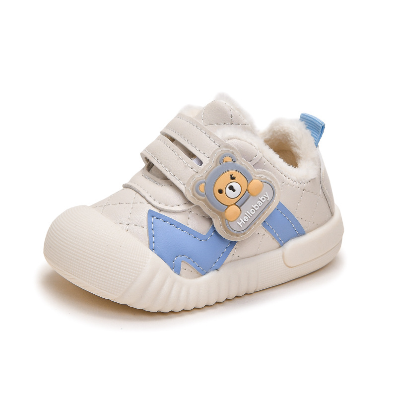 Zapatos para bebés, niños y niñas, zapatos de invierno con suela suave de lana, anti-deslizante, anti-patas, calentamiento grueso, zapatos para bebés