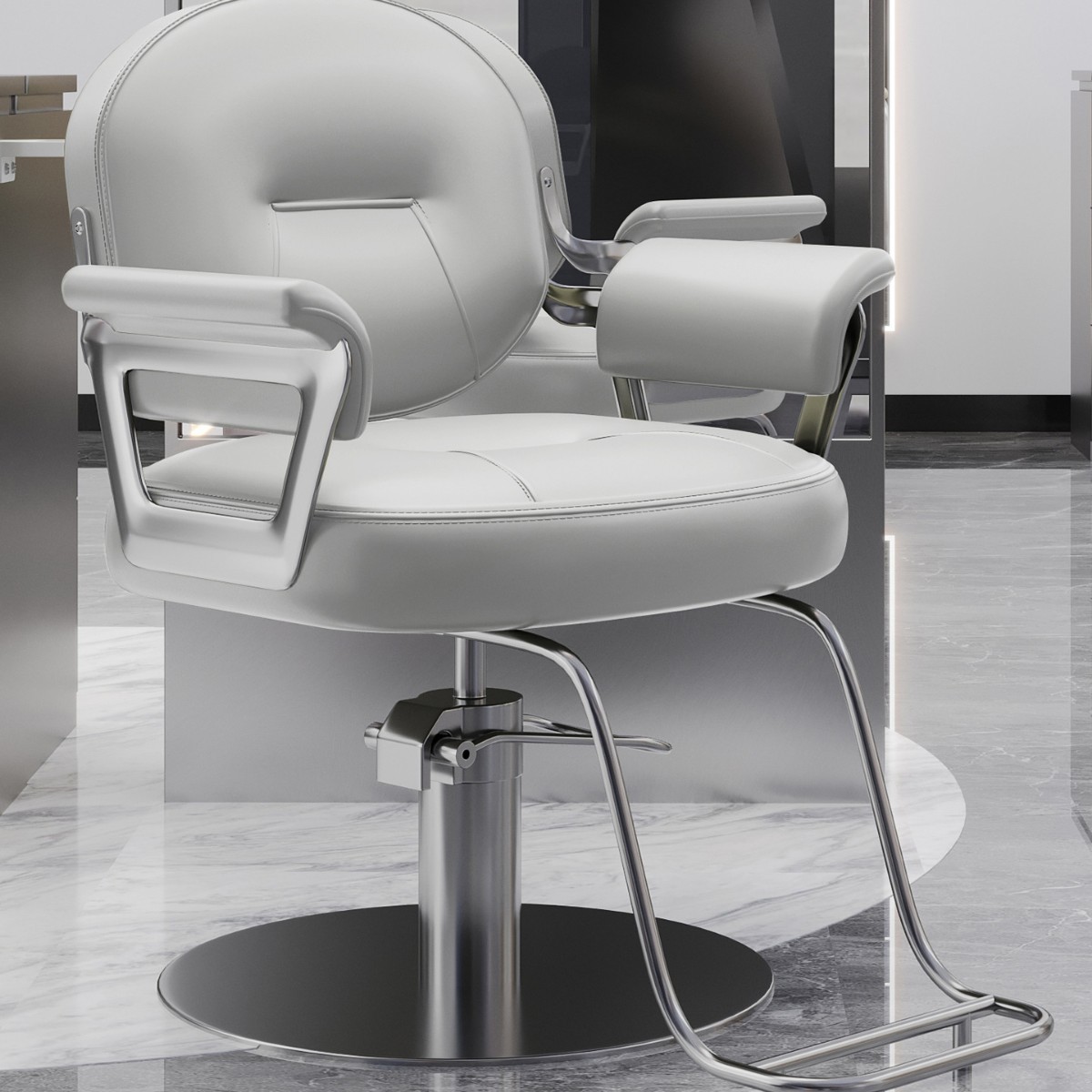 Nueva silla de peluquería en línea se puede elevar y bajar silla de peluquería de alta gama silla de peluquería especial silla de corte de pelo lujoso