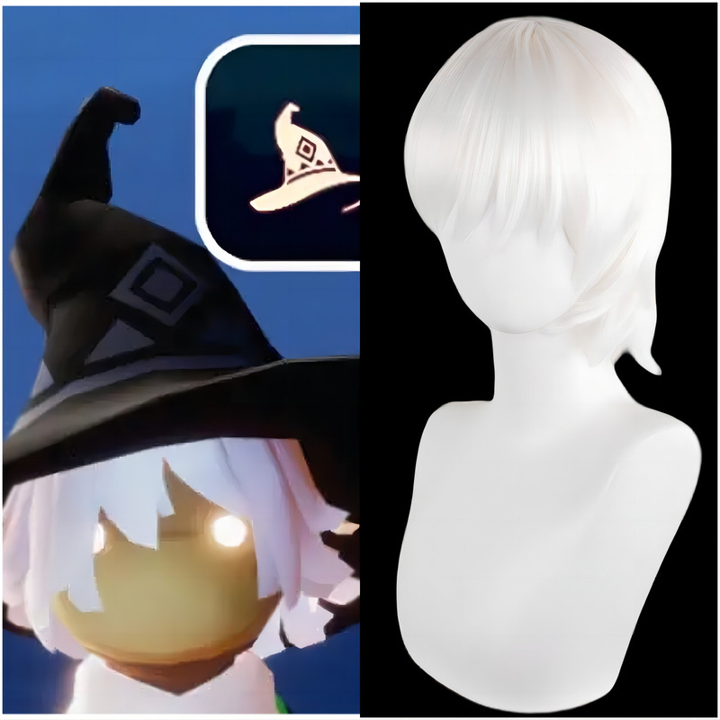 New Sky Light Encounter Witch cos Wig Ears Patriarchs Son of Light Rainforest Keel Kakashi White Short Hair New Sky Light Encounter Witch cos Wig Ears Patriarchs Son of Light Rainforest Keel Kakashi White Short Hair