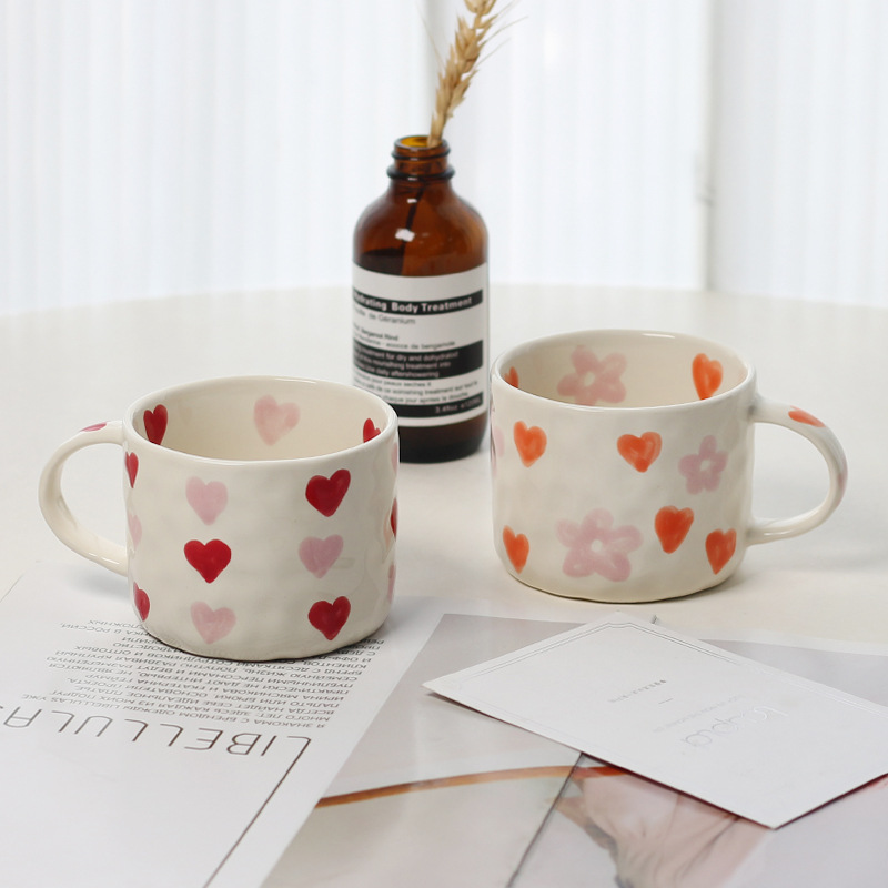 Original ins pintado a mano amor Taza de cerámica personalizada Linda taza de café taza de avena taza de desayuno taza al por mayor
