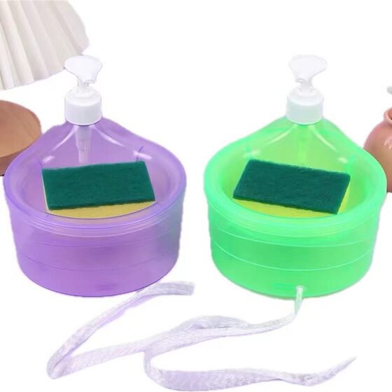 Cross-border factory kitchen detergent press sponge polishing press box cleaning brush soap box soap box