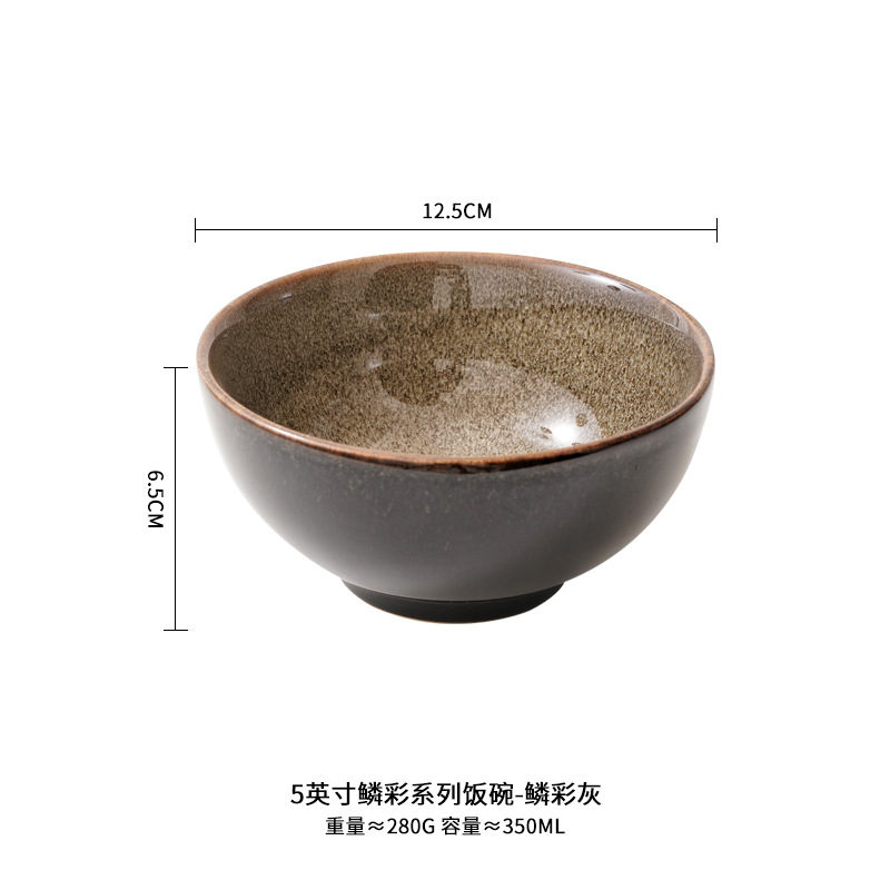 Horno creativo Escala de cerámica color grande Tazón de fuente de fruta tazón de postre tazón de ensalada de verduras tazón de sopa tazón de fideos tazón de arroz transfronterizo