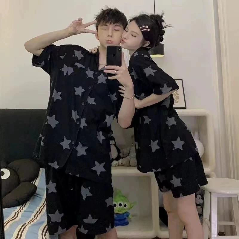 [Tinkerbell] пижамы для пар в японском стиле, мужские летние шорты с короткими рукавами, свободная женская домашняя одежда, которую можно носить на улице