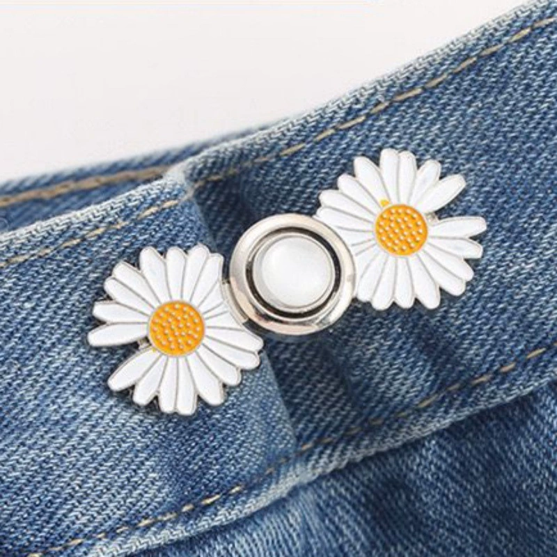Nail-Free Removable Waist Buckle Pair, Flat-Bottom Seamless Buttons for Pants & Skirts, Assorted Designs