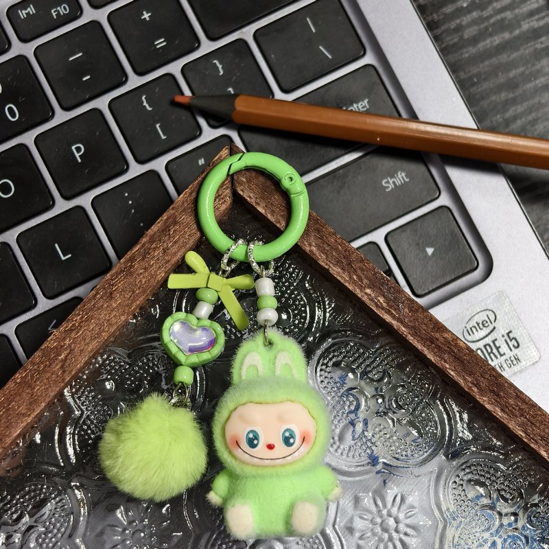 植绒迷你Labu拉布布无娃钥匙扣搪胶萌粒遛娃包包手机挂件可爱挂饰|undefined