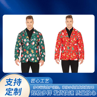 Cross-border Christmas New Men's Suit Christmas European and American Style New Year Dress 3D Printed Suit suit European Size