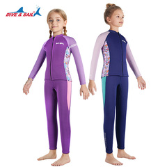 New 2.5MM children's wetsuit split long-sleeved thickened wetsuit girls training swimming cold-proof surfing suit