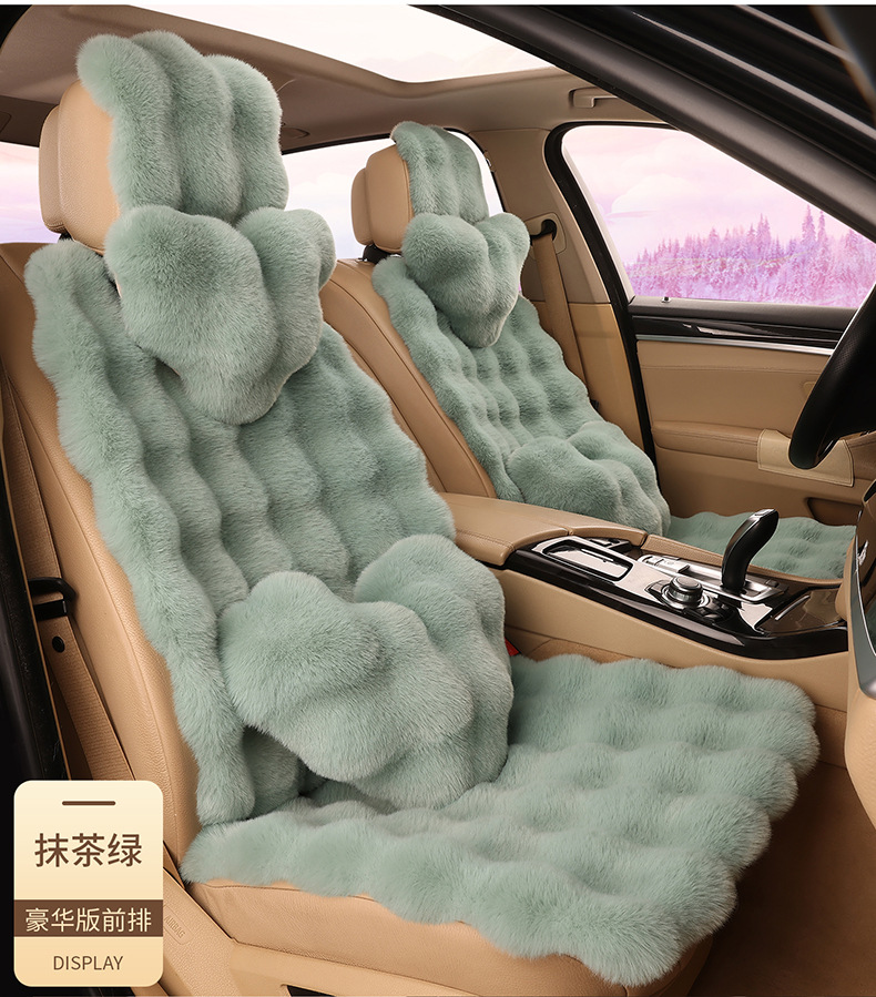 Amazon's New Winter Car Seat Cushion Thickened Bubble Plush Warm Light Luxury Encrypted Anti-Slip Plush Seat Cushion