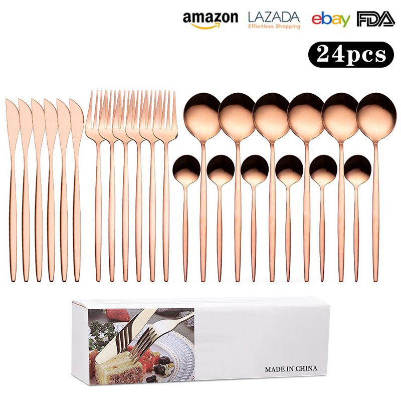 우편 주문 상자 로즈 골드 24 피스 세트