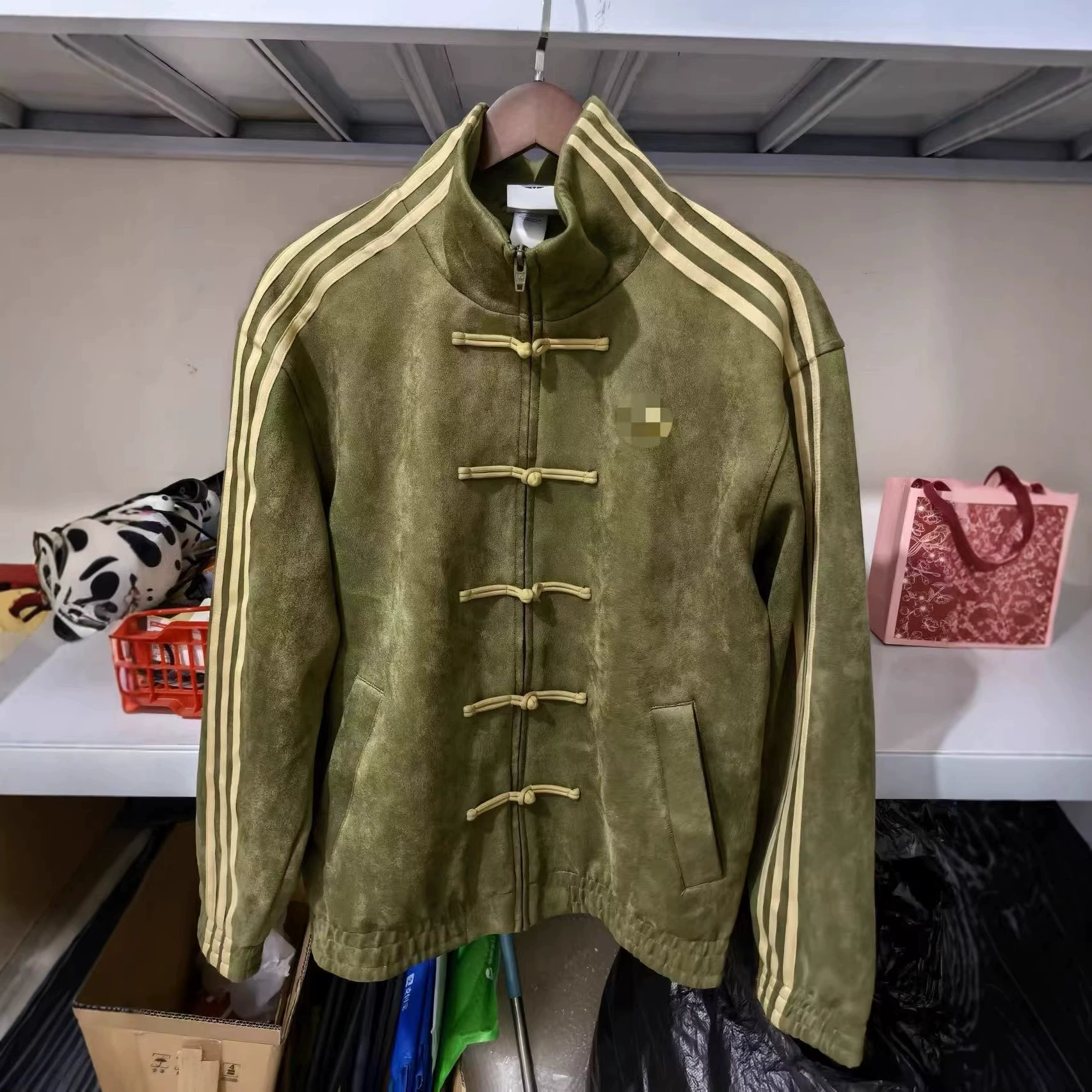 新中式唐装麂皮外套运动夹克男女同款2026国风汉服休闲套装情侣