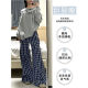 Blue Plaid Wide Leg Pants Women's Spring and Autumn 2025 New High Waist Small Loose Lazy Wind Ruth Pants