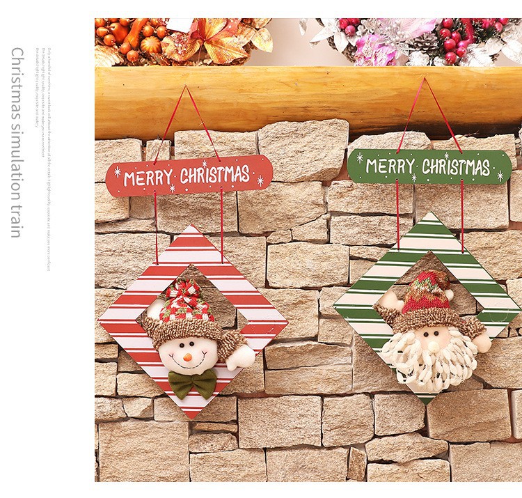 Handcrafted Wooden Christmas Ornaments – Santa, Snowman & Reindeer Trio Hanging Decor For Doors, Windows & Festive Displays​_voghion.com