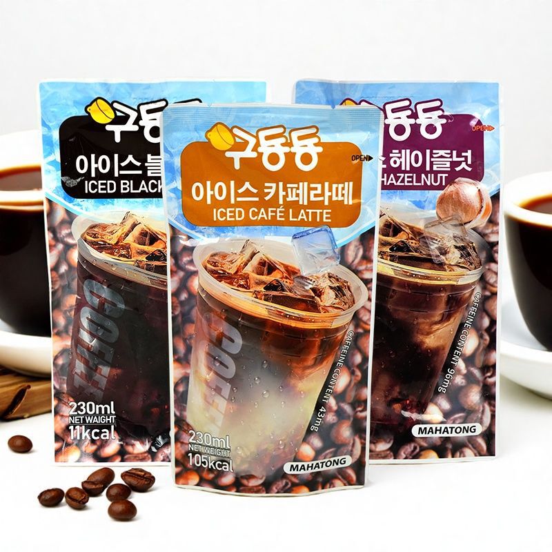Gudongdong Korean Imported Hazelnut Latte American Black Coffee Liquid Drink 230ml Ice Latte Bagged Drink