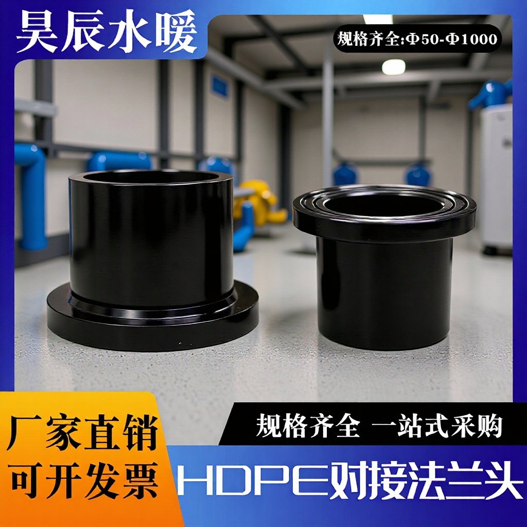 PE全新料对接软管法兰根75/90/110/315/630pe水管对焊热熔配件