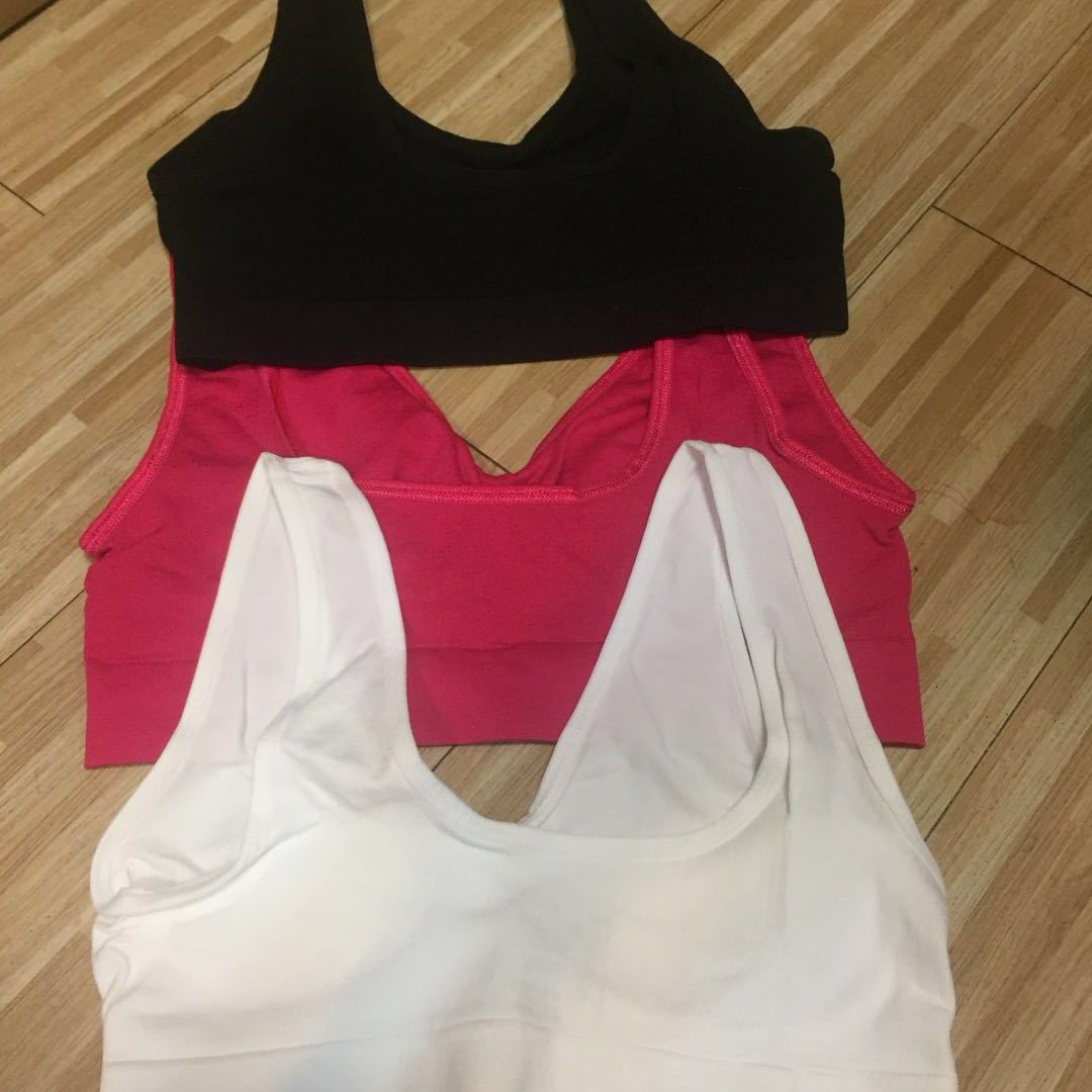 Transfronterizo más tamaño de las mujeres corriendo yoga deportes sujetador AH BRA ropa interior deportiva sola capa sin almohadilla de pecho