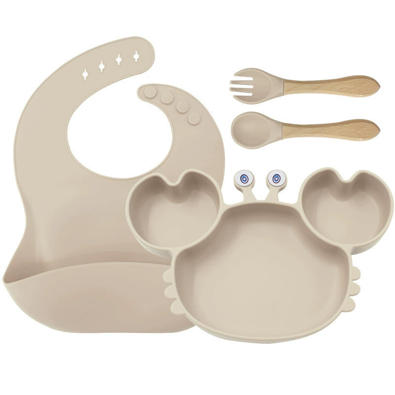 Children's silicone tableware, set, cartoon food silicone, dinner plate