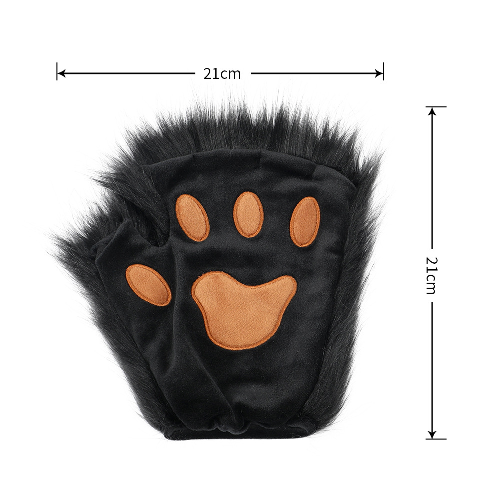 Hecho a mano de peluche bestia oreja bestia traje de cola de Halloween vestir zorro oído Cosplay bestia traje bestia garra Accesorios