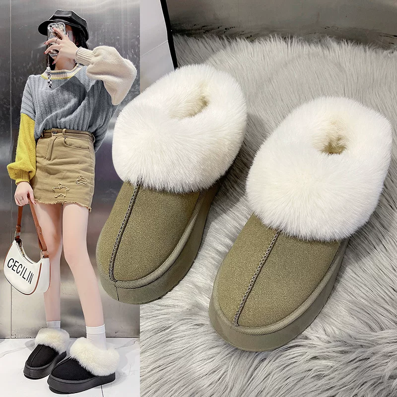 Warm winter boots platform, low shoes, 2024 years