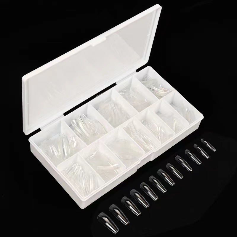 Esmalte de uñas ultrafino transfronterizo 504 piezas sin costuras esmerilado no tallado completo pegatinas medias pegatinas francés hecho a mano desgaste de uñas