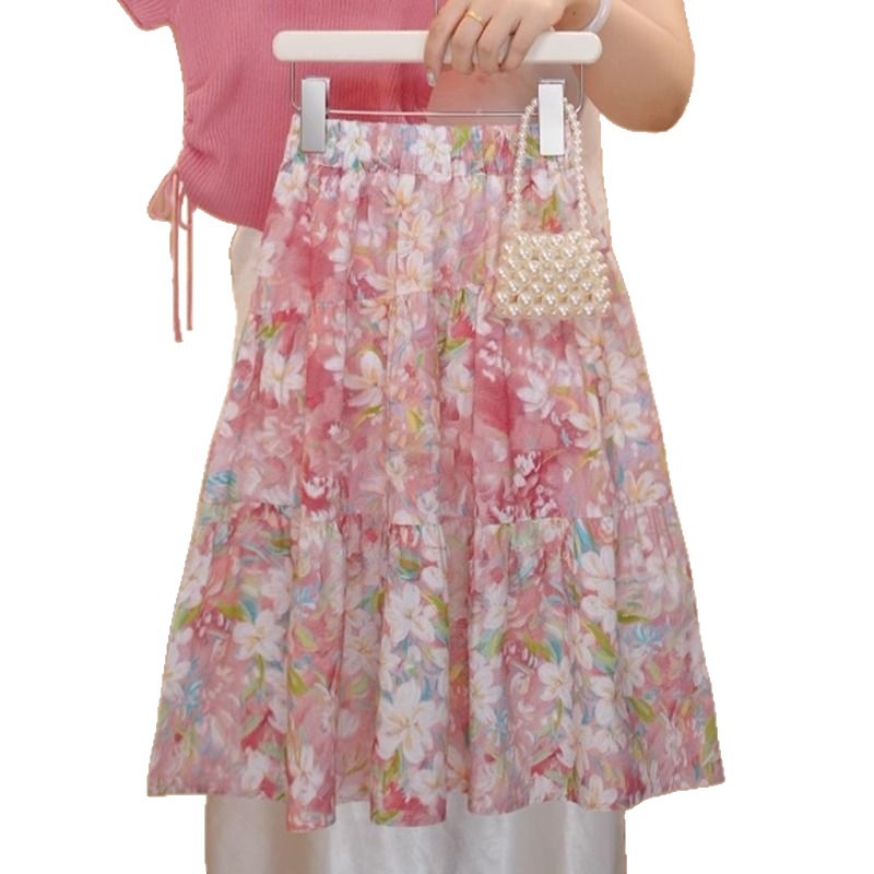 Summer set, summer clothing, T-shirt, floral print, western style 5