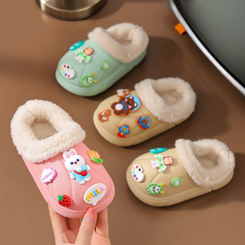 Children's Cotton Slippers Thickened to Prevent Cold and Keep Warm for Boys and Girls Cute Cartoon Bas Cotton Slippers Soft Bottom Non-Slip Children's Cotton Slippers Thickened to Prevent Cold and Keep Warm for Boys and Girls Cute Cartoon Bas Cotton Slippers Soft Bottom Non-Slip