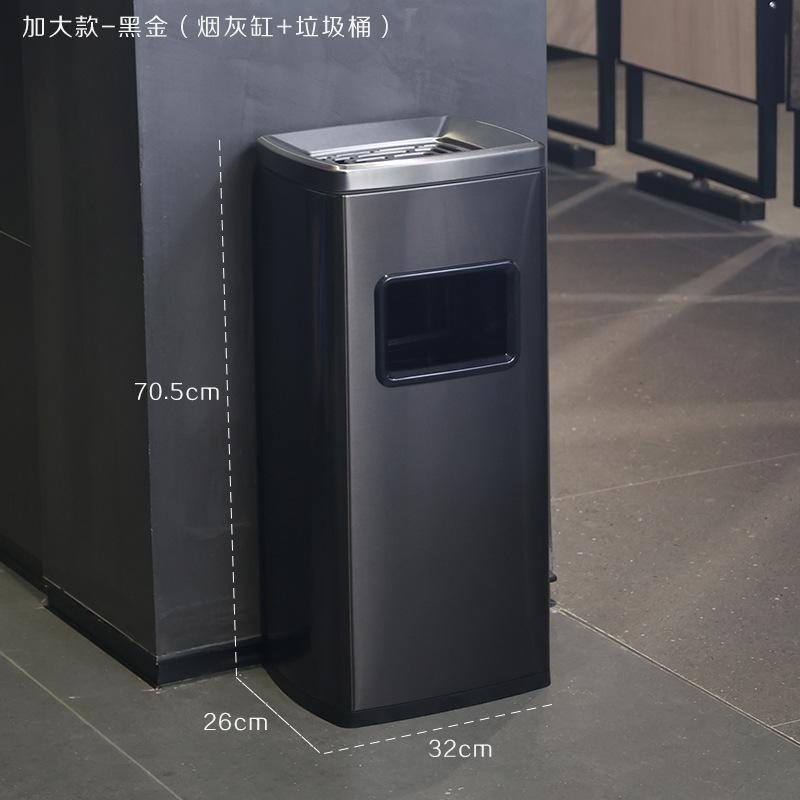 Extra Grande-Oro Negro (Cenicero + bote de basura)