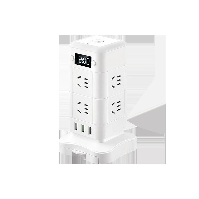 2025 новый modelo с часами ночник пористый вертикальный usb разетка прикуриватель держатель для телефона зарядка башня тип тянущей линии