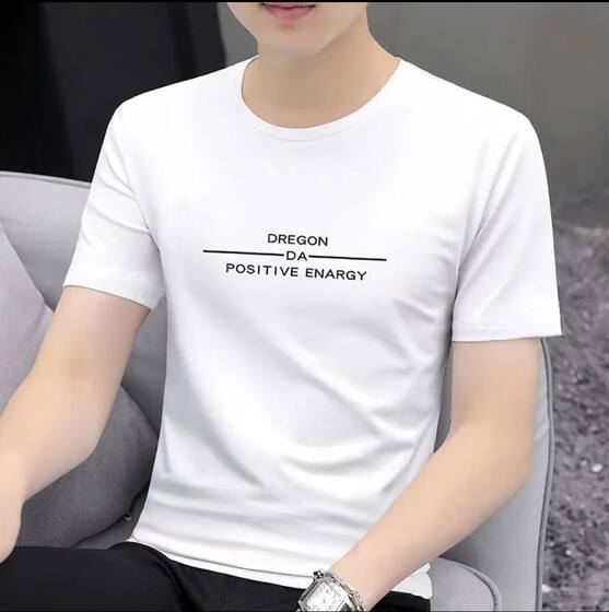 Summer Men's Trendy Brand Pure Cotton Short-sleeved T-shirt Men's New Crewneck Men's Clothes Trendy Men's Heavy Half-sleeved T-shirt