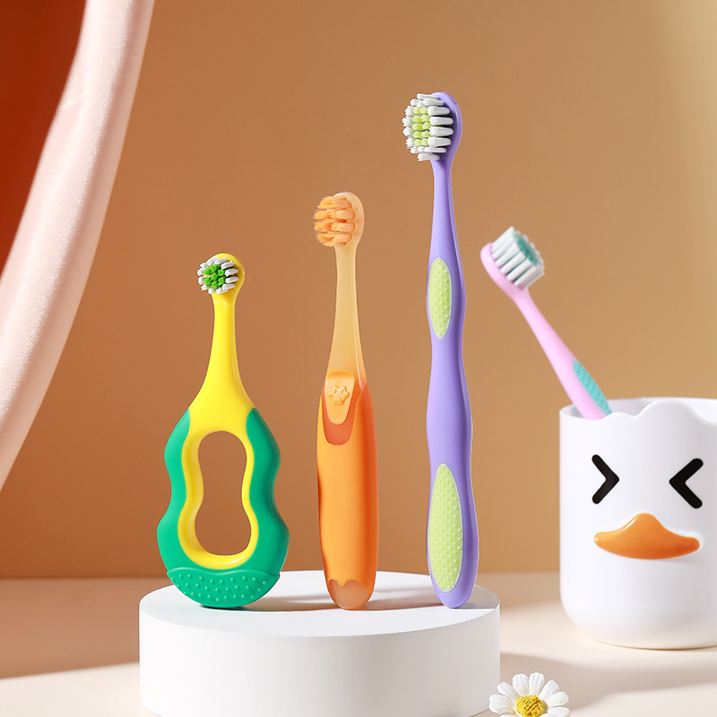 Children's age-specific soft bristle toothbrush 0-3-6-12 years old antibacterial soft bristle baby training toothbrush in stock wholesale