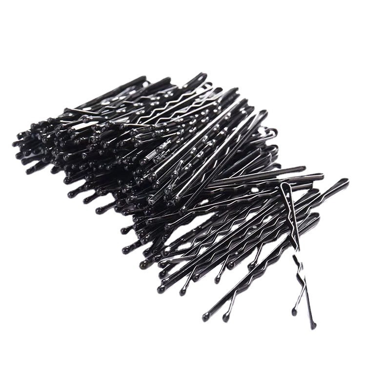 ヘアクリップ一字クリップシンプル黒ヘアクリップ小髪クリップ固定髪飾り女性スチールクリップu型クリップ|undefined