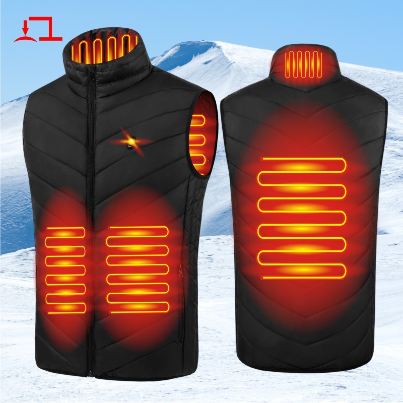 Four-zone intelligent heating vest new men's heated cotton vest graphene electric heating vest USB intelligent constant temperature clothing