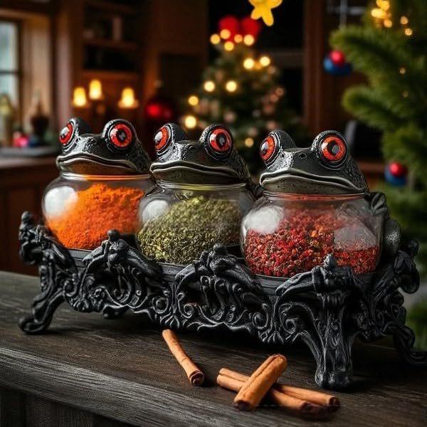 Handcrafted Witchy Frog Apothecary Spice Jars Witchy Frog Spice Jars