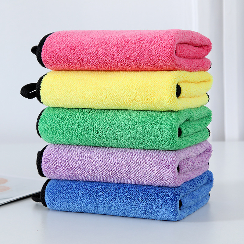Kindergarten towel towel plus double-sided thickened absorbent car towel household cleaning kitchen cloth car wash towel