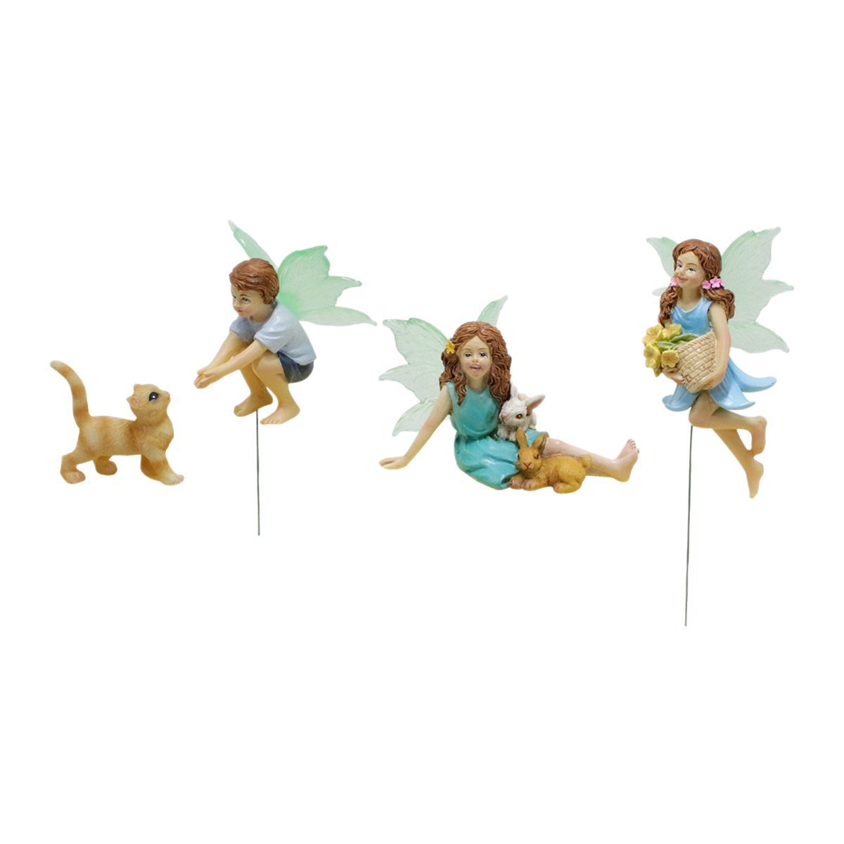  courtyard balcony gardening luminous luminous flower fairy animal set four decorative gifts home simulation resin insert