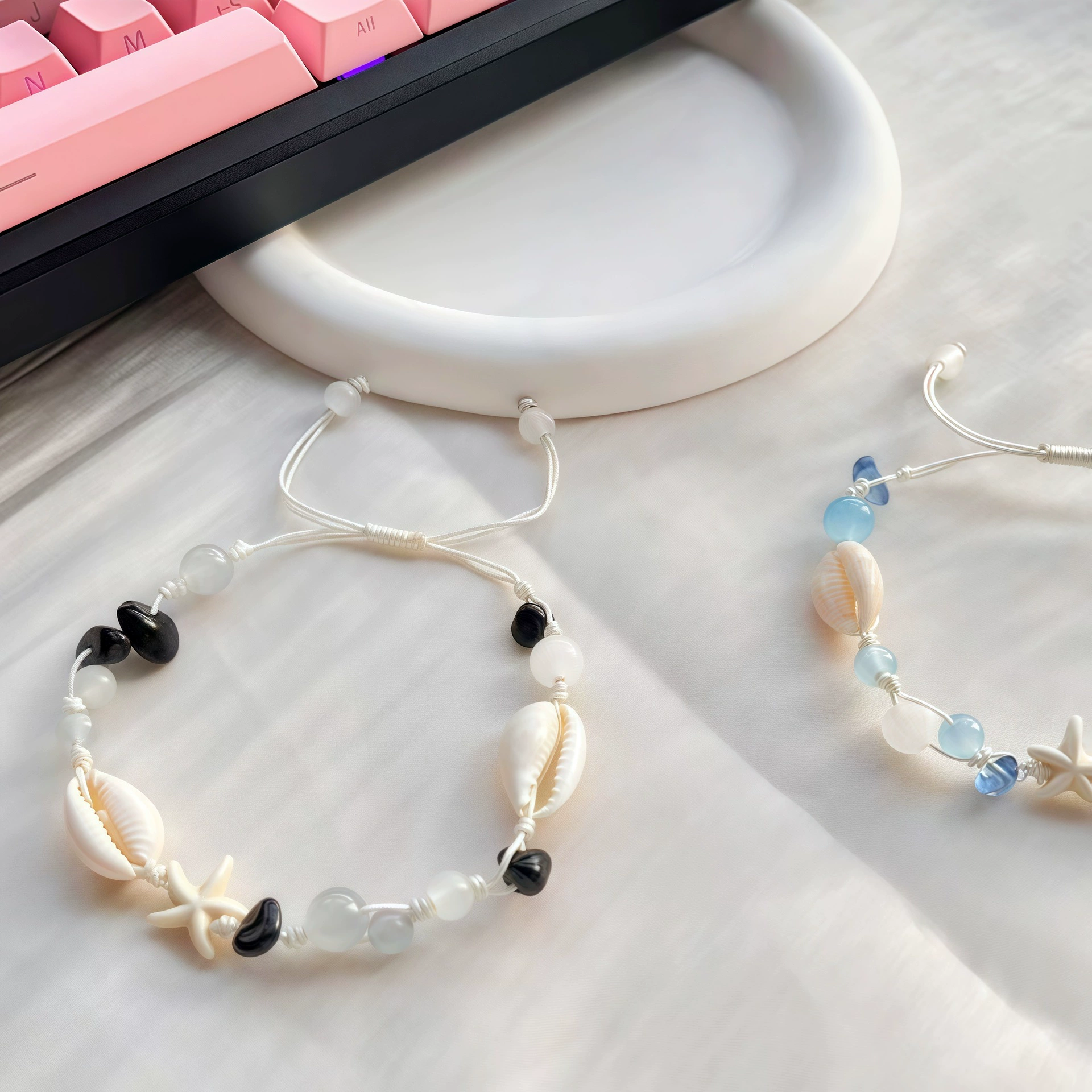 Летний однотонный браслет с морской звездой и ракушкой в ​​стиле бохо, длинный браслет для пляжа и океана