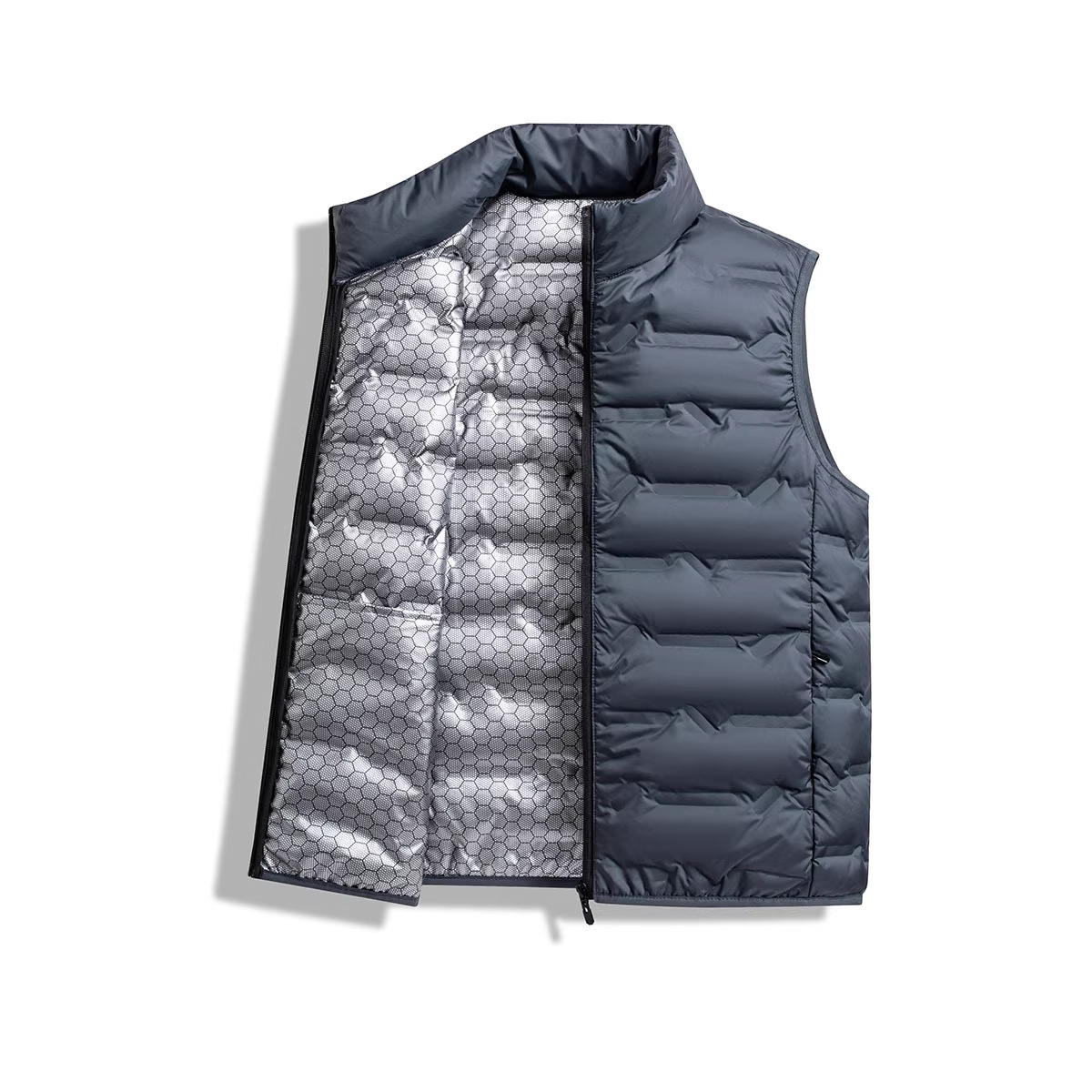 Graphene White Duck down Vest for Men and Women, Autumn and Winter Casual Warm Vest, Stand-Up Collar, Loose Fit, Large Size 9918