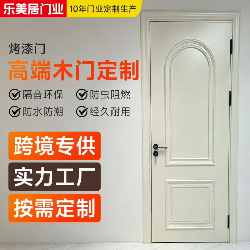 Solid Wood Composite Lacquered Ecological Door Set for Home, Indoor Office, Apartment, Soundproof Door, Decorative Door, Swing Door